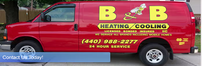 B&B Heating and Cooling service van